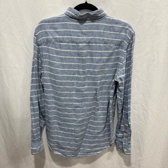 Abercrombie & Fitch Striped Linen Button Down Shirt S Coastal Lightweight Preppy - Picture 7 of 11